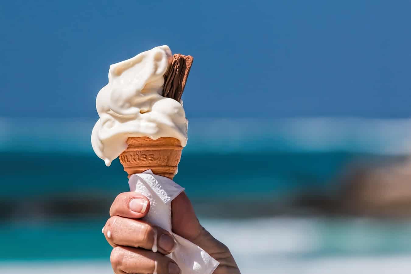 Ice cream cone on the beach